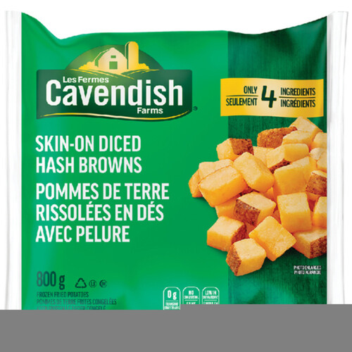 Cavendish Farms Frozen Skin-On Diced Hash Browns 800 g