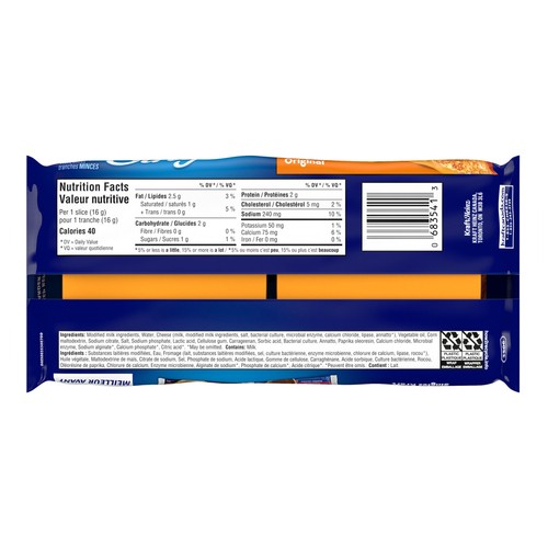 Kraft Sliced Process Cheese Original 26 Thin Slices 410 g