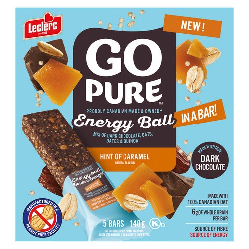 Leclerc Go Pure Peanut-Free Cereal Bar Hint Of Caramel 140 g