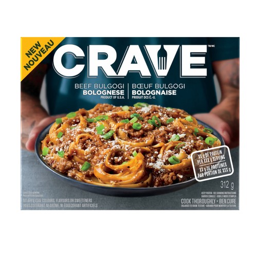 Crave Frozen Meal Beef Bulgogi Bolognese 312 g