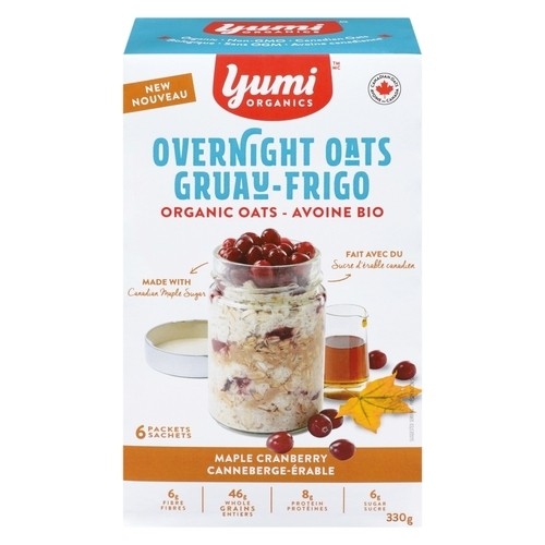 Yumi Organics Overnight Oats Maple Cranberry 250 g
