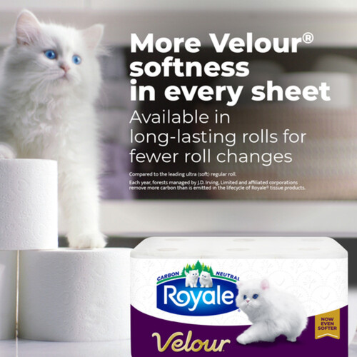 Royale Velour Toilet Paper 2-Ply 24 Rolls x 142 Sheets