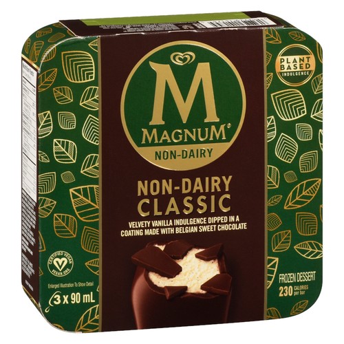 Magnum Non Dairy Frozen Dessert Bar Classic 3 x 90 ml