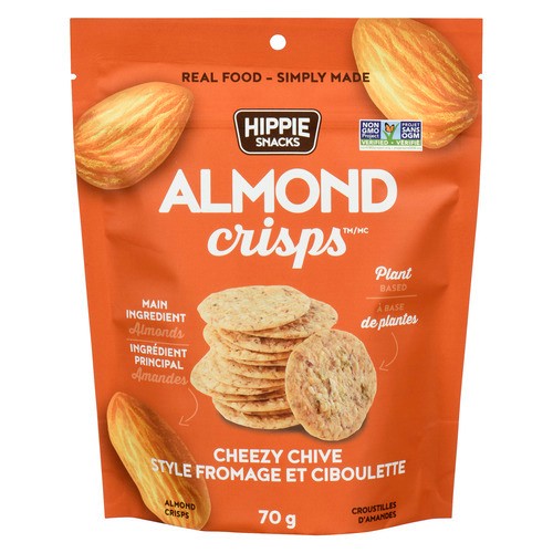 Hippie Snacks Almond Crisps Cheezy Chive Snacks 70 g
