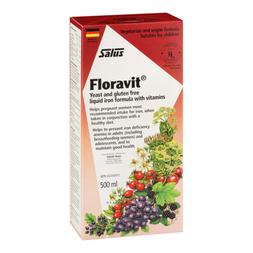 Salus Floravit Gluten-Free Liquid Iron & Vitamin Formula 500 ml