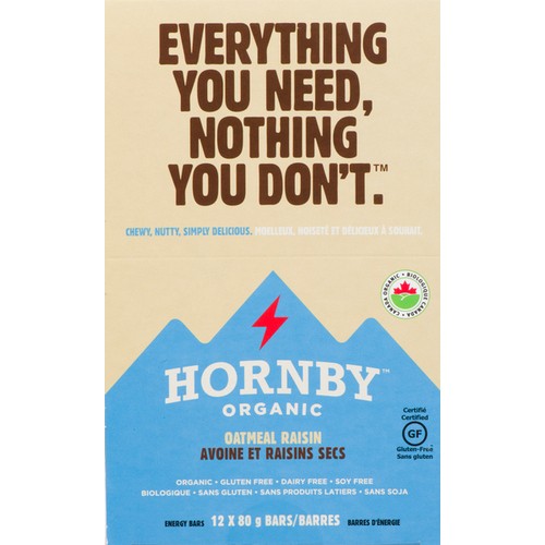 Hornby Organic Oatmeal Bar Raisin 12 x 80 g