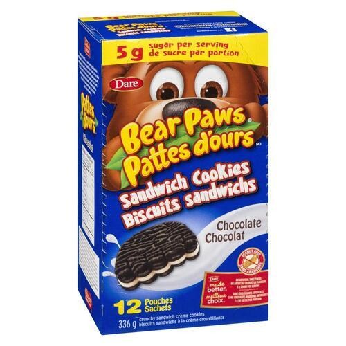 Dare Bear Paws Sandwich Cookies Chocolate Cream 336 g