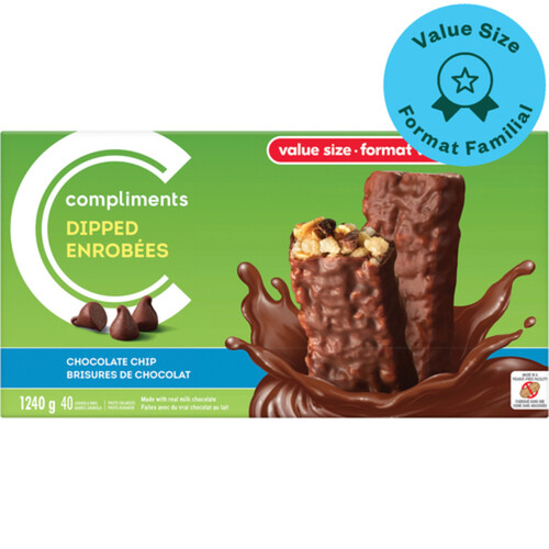 Compliments Granola Bars Dipped Chocolate Chip 40 x 31 g