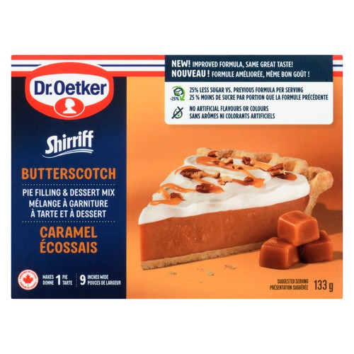 Dr. Oetker Shirriff Pie Filling & Dessert Mix Butterscotch 133 g
