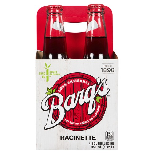 Barq's Soft Drink Root Beer 4 x 355 ml (bottles)