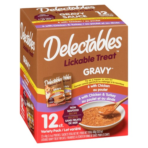 Hartz Delectables Cat Treats Gravy Variety Pack 12 Count