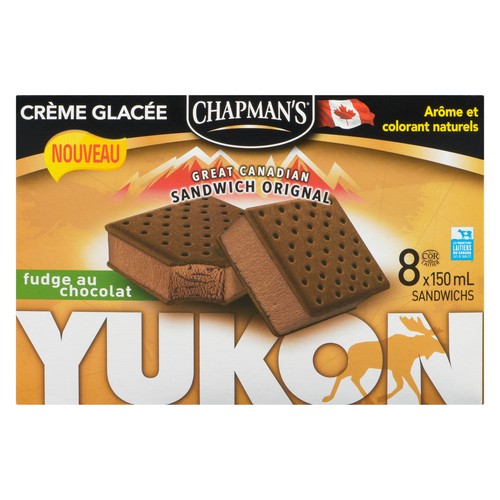 Chapman's Moose Ice Cream Sandwich Chocolate Fudge 8 x 150 ml