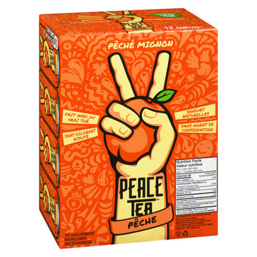 Peace Tea Iced Tea Drink Peach Party 12 x 341 ml (cans)