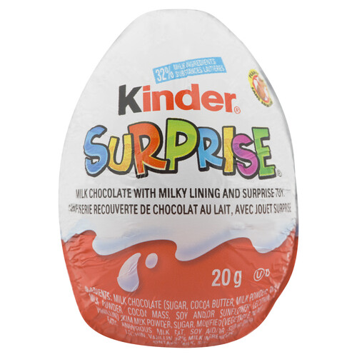 Kinder Surprise Single Egg Milk Chocolate With Milky Lining 20 g
