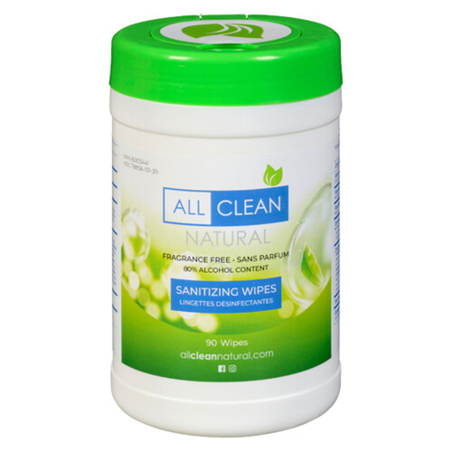 All Clean Natural Sanitizing Wipes 90 Wipes