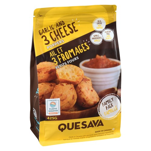 Quesava Poppers Garlic 3 Cheese 425 g