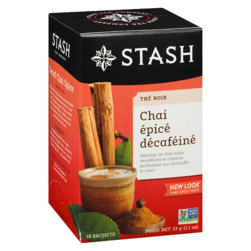 Stash Caffeine-Free Black Tea Decaf Chai Spice 18 Tea Bags