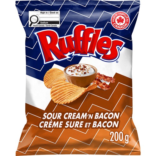 Ruffles Potato Chips Sour Cream & Bacon 200 g