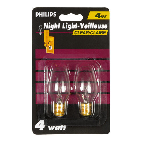 Philips Night Light Clear Light Bulbs 4W 2 EA