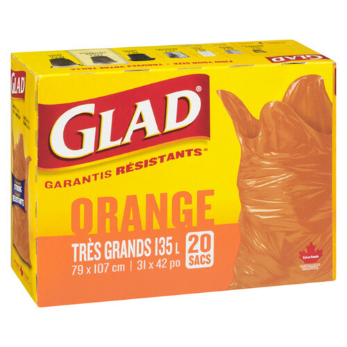 Glad Garbage Bags Orange Extra Large 135 L 20 Bags Voilà Online