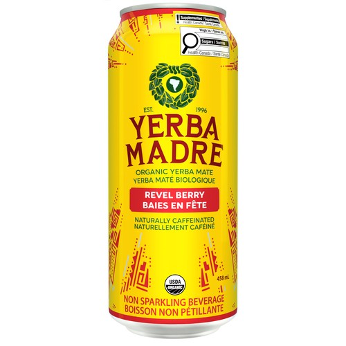 Guayaki Organic Yerba Mate Caffeinated Beverage Revel Berry 458 ml (can)