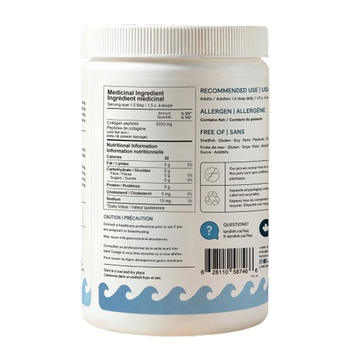Landish Marine Collagen Pure Canadian Hydrolyzed Flavourless 250 g
