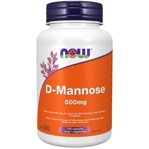 Now D-Mannose 500 mg Capsules 120 Count