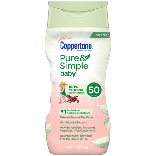 Coppertone Pure & Simple Baby Sunscreen Lotion SPF 50 177 ml