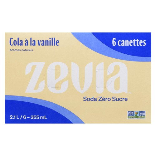 Zevia Coke Soda Vanilla 6 x 355 ml (cans)