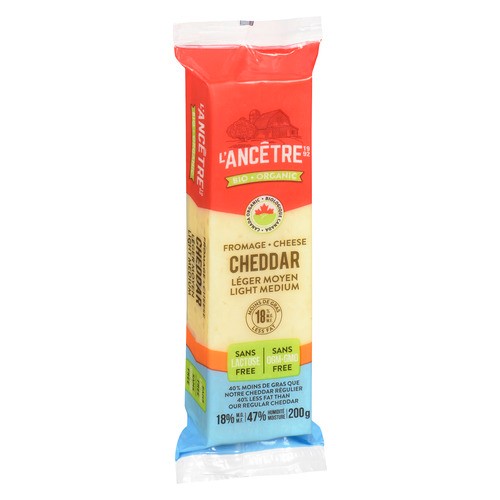 L'Ancetre Organic Light Medium Cheese Cheddar 200 g