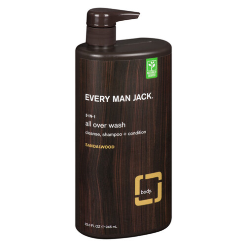 Every Man Jack 3 In 1 All Over Wash Sandalwood 945 ml