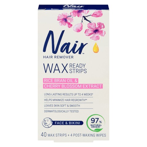 Nair Brazillian Spa Wax Strips Face & Bikini 40 Wax Strips
