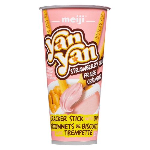 Meiji Yan Yan Cracker Stick With Dipping Strawberry 57 g