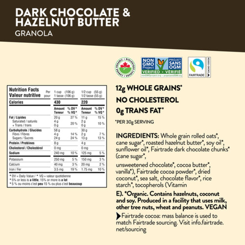 Nature's Path Organic Granola Dark Chocolate Hazelnut Butter 300 g