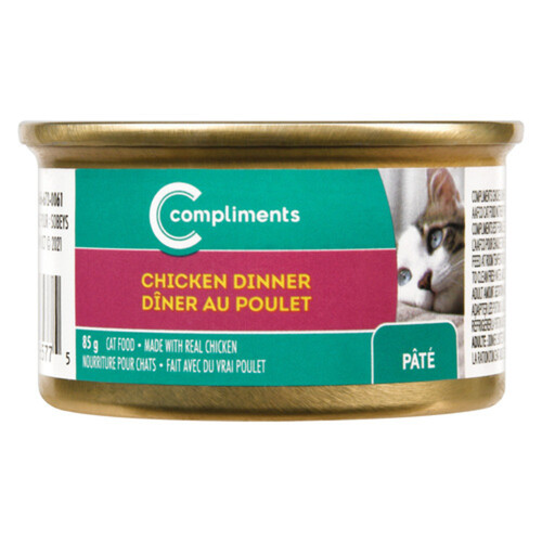 Compliments Wet Cat Food Gourmet Pate Chicken Dinner 85 g