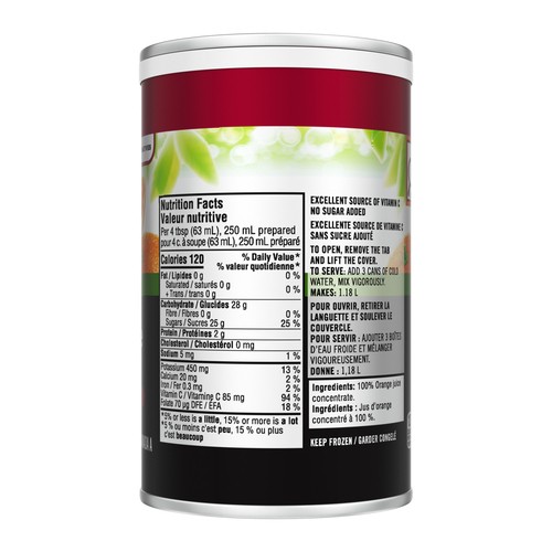 Minute Maid Frozen Beverage Concentrate Orange Juice Pulp Free  295 ml
