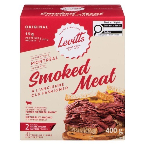 Levitts Montréal Smoked Meat Sliced Beef Brisket Original 400 g