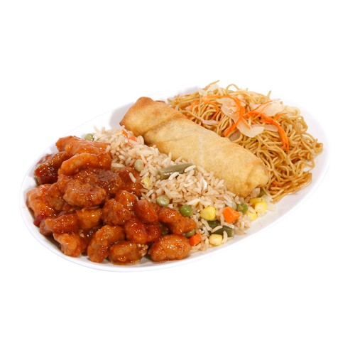 Sweet & Sour Pork Rice Noodles & Spring Roll 