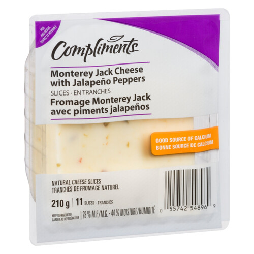 Compliments Monterey Jack Cheese Slices With Jalapeños 210 g