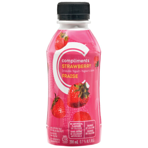 Compliments 0.7% Drinkable Yogurt Strawberry 200 ml