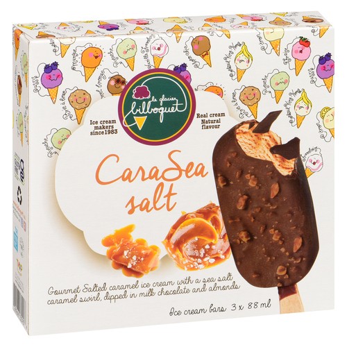 Le Glacier Bilboquet Ice Cream Bars CaraSea Salt 3 x 88 ml