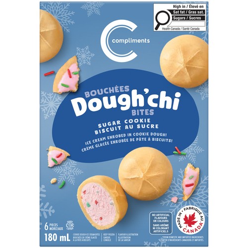 Compliments Dough'Chi Bites Ice Cream Sugar Cookie 6 x 30 ml