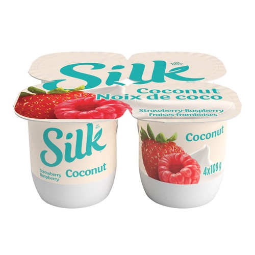Silk Planted Based Yogurt Coconut Base Strawberry-Raspberry 4 x 100 g
