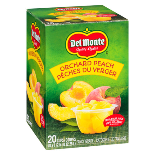 Del Monte Fruit Cups Orchard Peach In Fruit Juice Diced Peaches 20 x 112.5 ml