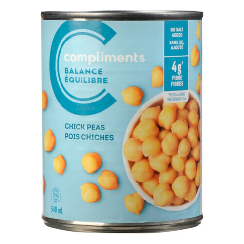 Compliments Chick Peas No Salt Added 540 ml