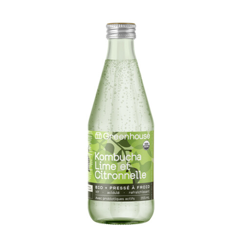 Greenhouse Organic Kombucha Lime Lemongrass 340 ml (bottle)