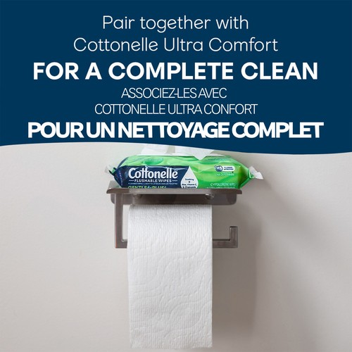 Cottonelle Gentle Plus Flushable Wipes with Aloe & Vitamin E 4 Packs x 42 Wipes