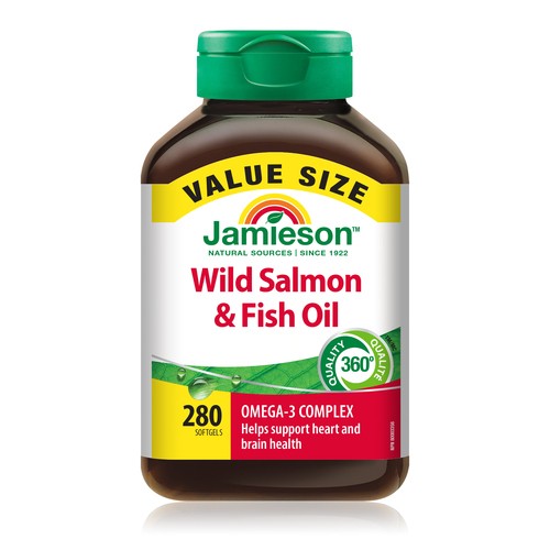 Jamieson Vitamin Wild Salmon & Fish Oil Softgels 280 Count