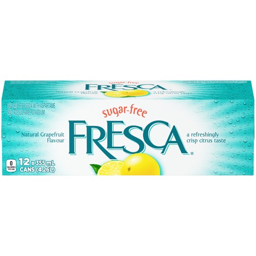 Fresca Sugar-Free Soda Grapefruit Fridge Pack 12 x 355 ml (cans)