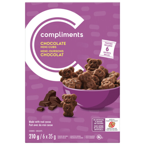 Compliments Peanut-Free Cookies Mini Cubs Chocolate 210 g